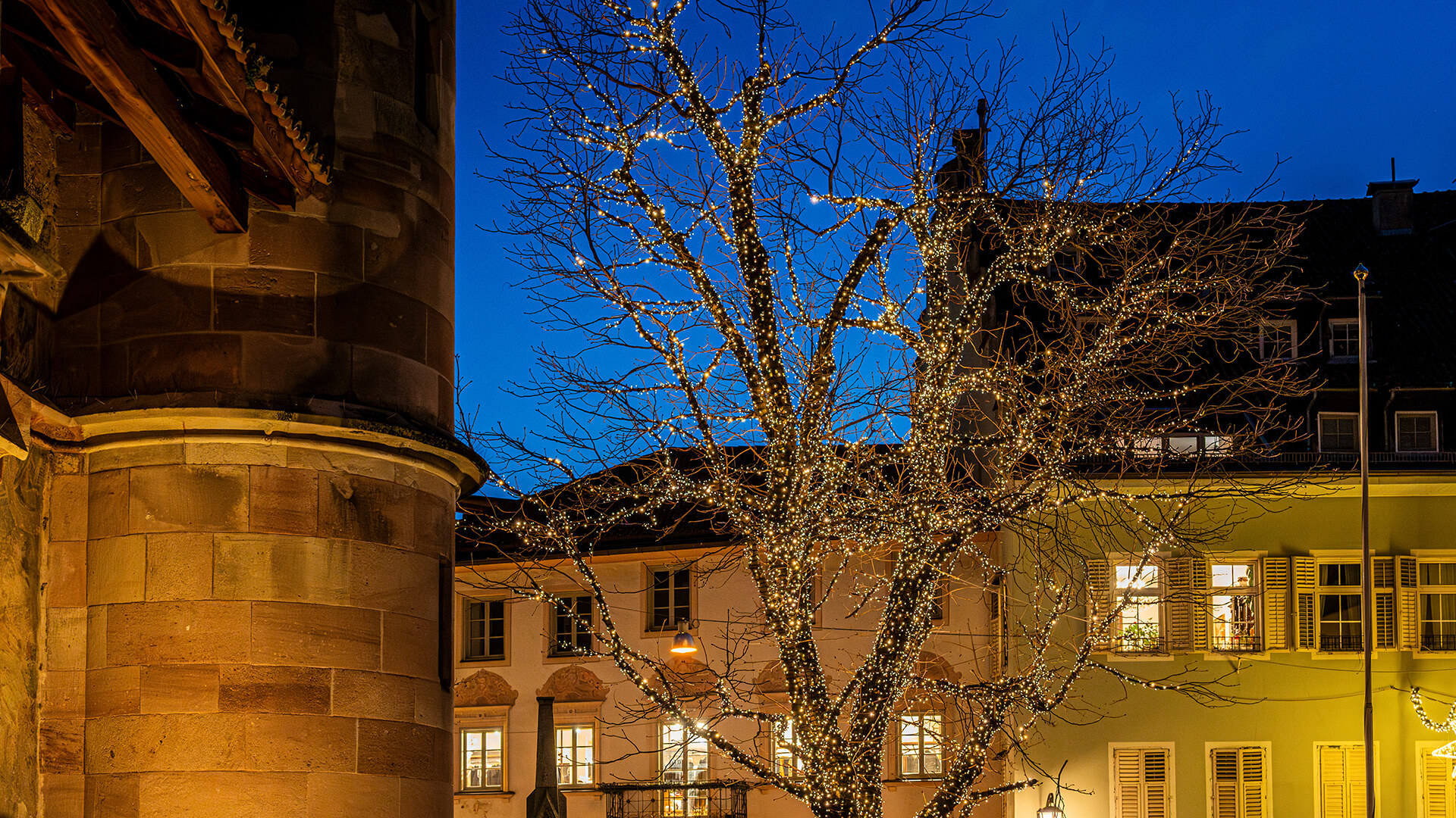 Winterliche Abendstimmung in Meran
